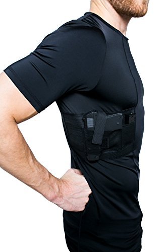 Graystone Holster Shirt Concealed Carry Clothing For Men Crew Neck - Easy Reach Gun Concealment Compression CCW Tactical Clothes