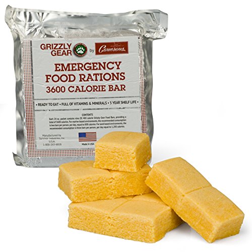 Grizzly Gear Emergency Food Rations - 3600 Calorie Bar - 3 Day Supply - Less Sugar and More Nutrients Than Other Leading Brands - (5 Year Shelf Life)-9 bars