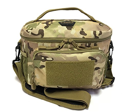 HSD Tactical Lunch Bag - Insulated Cooler  Lunch Box with MOLLE PALS Webbing  Velcro Strip  Adjustable Padded Shoulder Strap  for Adults and Kids (Multicam)