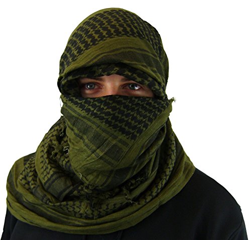 Maddog Sports Shemagh Tactical Desert Scarf - Olive Black