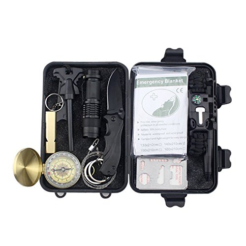Niusute Emergency Survival Kits 11-in-1 Multi Professional Tools Outdoor Gear Kit for Traveling Hiking Biking Climbing Hunting