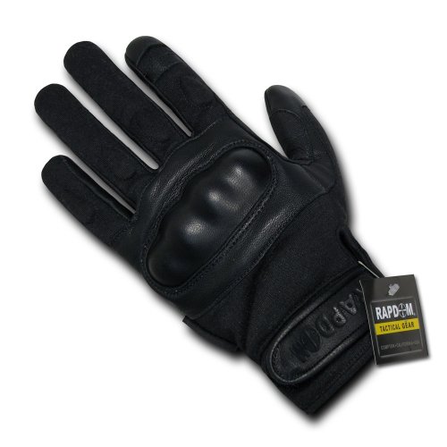 RAPDOM Tactical Nomex Knuckle Gloves  Black  Small