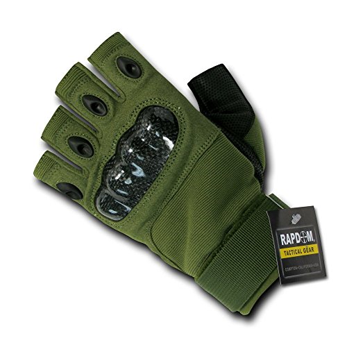 Rapdom Tactical Half Finger Knuckle Glove Color  Olive Size  Large