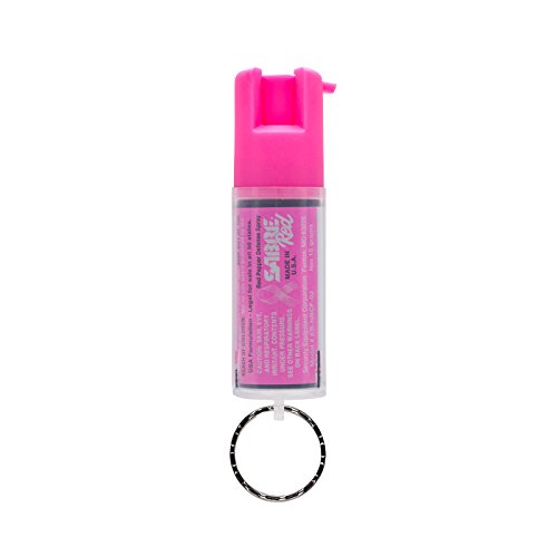 SABRE RED Pepper Spray - Police Strength - Key Ring  25 Bursts (5x Other Brands)   10 Foot (3M) Range - Supports National Breast Cancer Foundation (Over  1 25 Million Donated So Far )
