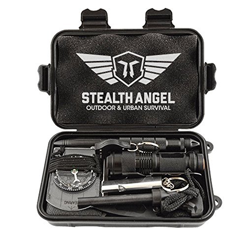 Stealth Angel Compact 8-in-1 Survival Kit  Multi-Purpose EDC Outdoor Emergency Tools and Evereyday Carry Gear  Official Survival Kit
