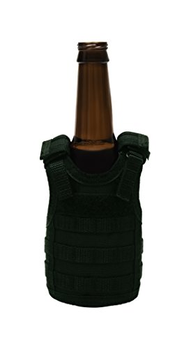 Tactical Premium Beer Military Molle Mini Miniature Vests Beverage Cooler for 12oz or 16oz beverages cans AND bottles - adjustable shoulder straps - OD Green