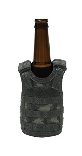 Tactical Premium Beer Military Molle Mini Miniature Vests Beverage Cooler for 12oz or 16oz beverages cans AND bottles - adjustable shoulder straps - ACU
