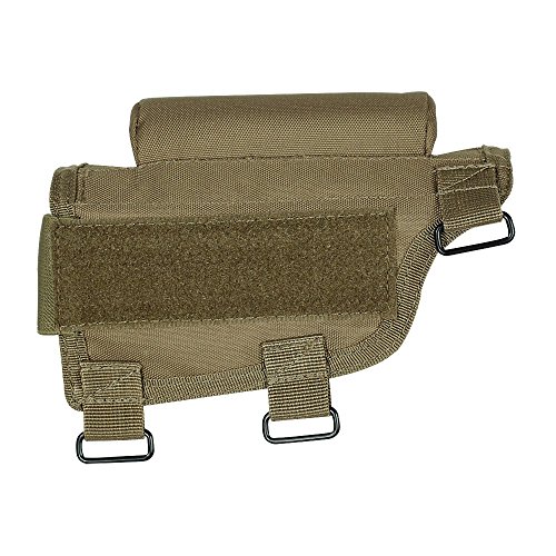 VooDoo Tactical Men's Buttstock Cheek Piece with Ammo Carrier  Coyote