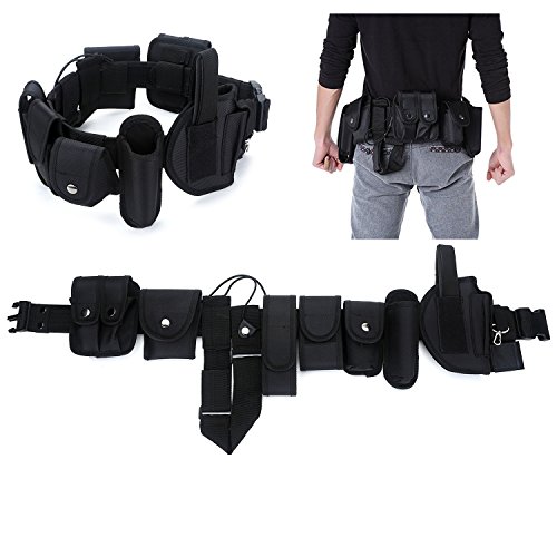 YAHILL Utility Tactical Belt Law Enforcement Security Police Gear Heavy Duty Nylon Combat Officer Equipment  Black