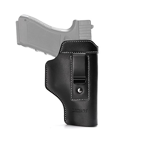 LIRISY Leather IWB Holster   Inside The Waistband Concealed Carry Gun Holster for Glock 17 19 22 23 32 33   S W M P Shield Springfield XD XDS and Similar Handgun Pistols