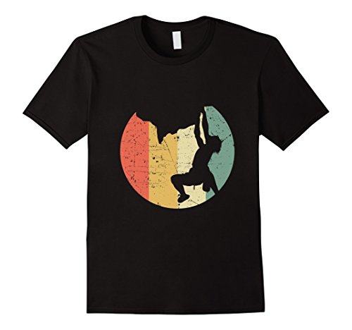 Mens Rock Climbing Retro Hipster Climber Novelty T Shirt Medium Black