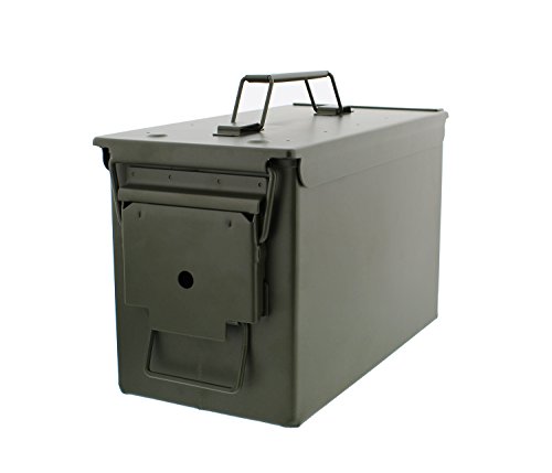 Redneck Convent 50 Cal Metal Ammo Case Can 1-Pack – Long-Term Shotgun Rifle Nerf Gun Ammo Military Army Solid Steel Holder Storage Box