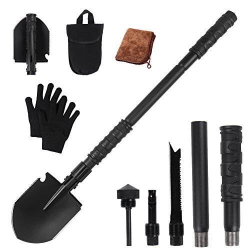 Trekoo Survival Folding Shovel Multi Purpose Tool for Camping  Hiking  Backpacking  Fishing  Trench Entrenching Tool  Car Emergency