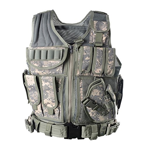 Yakeda Army Fans Tactical Vest Cs Field Swat Tactical Vest Training Vest Army Fans Outdoor Vest Cs Game Vest cs Field Vest-1063 (Acu Camouflage)