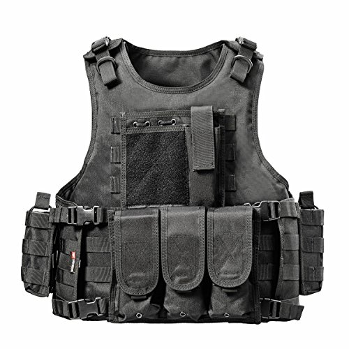 Yakeda Tactical Vest Outdoor Vest for Field Play-E88005-1 (Black)